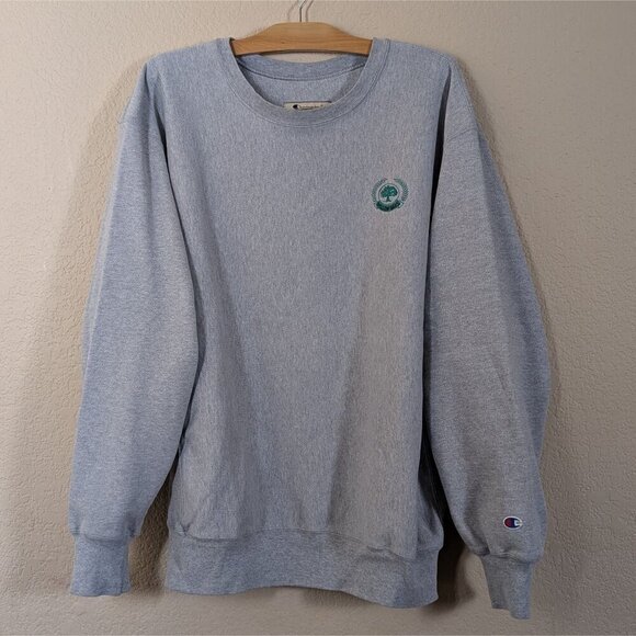 Vtg 90s Champion Reverse Weave Sweatshirt Willow Oak Country Club XL Golf Preppy - Picture 1 of 6